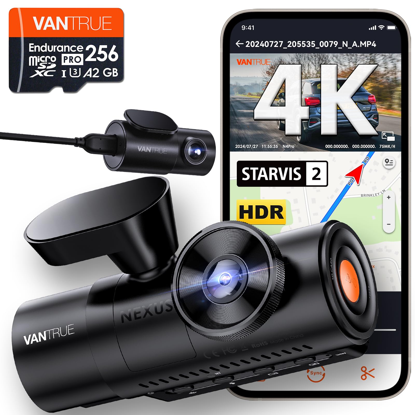 Amazon.com: [ Bundle-2 Items: Vantrue N4 Pro 4K 3CH +
